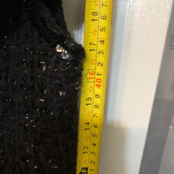 Rachel  Zoe  size medium black  vest w/ silver threading and sequin trim - Picture 8 of 15